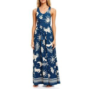 ⚡️Agua bendita Leslie Maniera Maxi Dress Navy Cover Up Sz Small